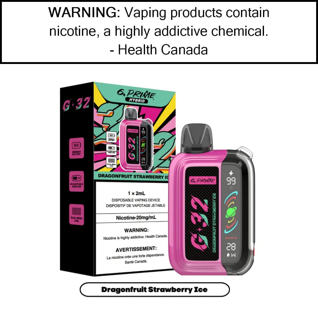 G Prime Hybrid 32K - Disposable Dragonfruit Strawberry Ice - 20MG/ML Disposable