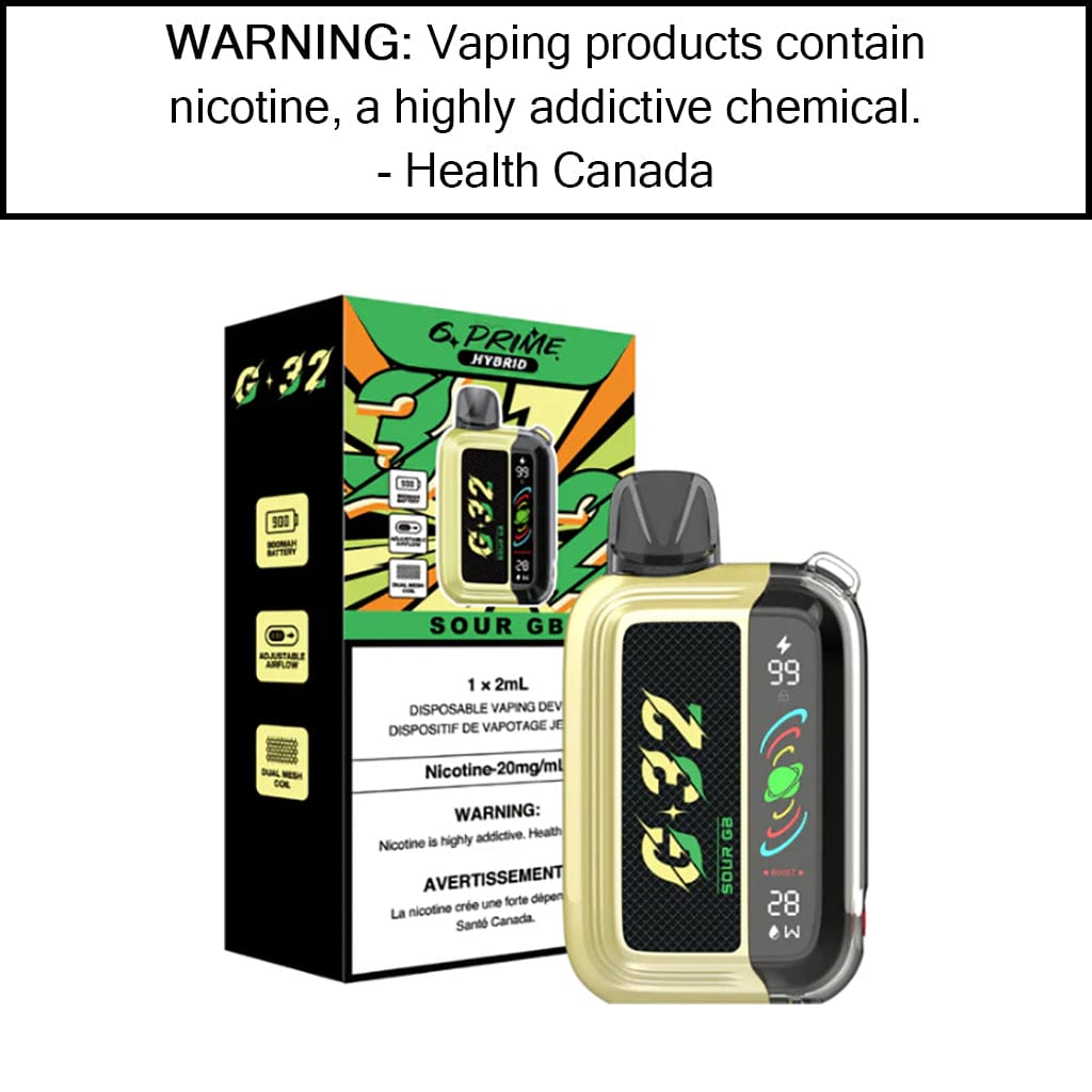 G Prime Hybrid 32K - Disposable Sour GB - 20MG/ML Disposable