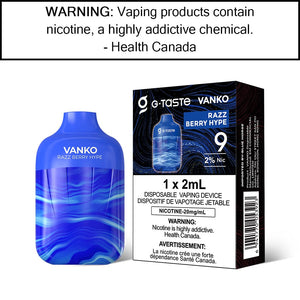 G-Taste Vanko - Disposable Razz Berry Hype - 20MG/ML Disposable