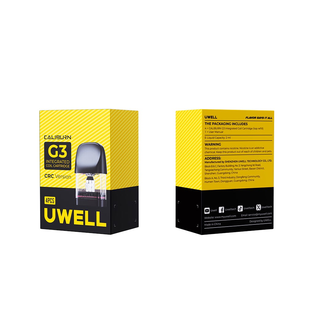 Uwell Caliburn G3 Replacement Pods - 4 Pack (CRC) 0.4ohm (35W) Replacement Pods